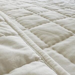 Quince cotton Velvet Cream Quilt Set Queen EUC